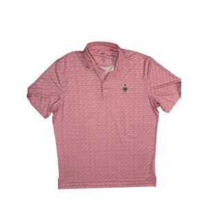 Johnnie-O performance jersey polo shirt pink/white striped Size L Surf NWOT